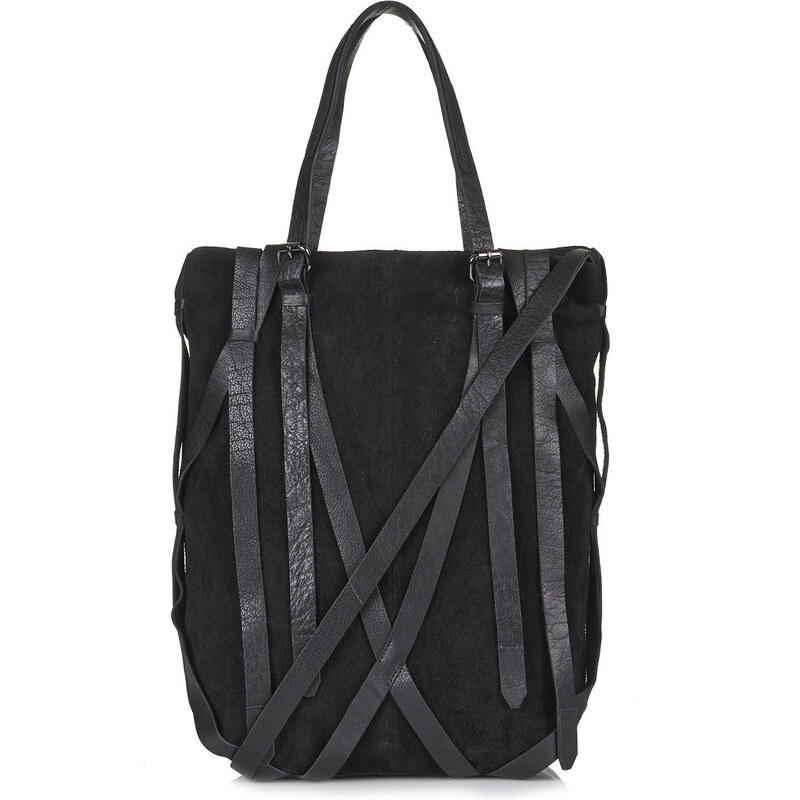 Topshop Strappy Suede and Leather Tote