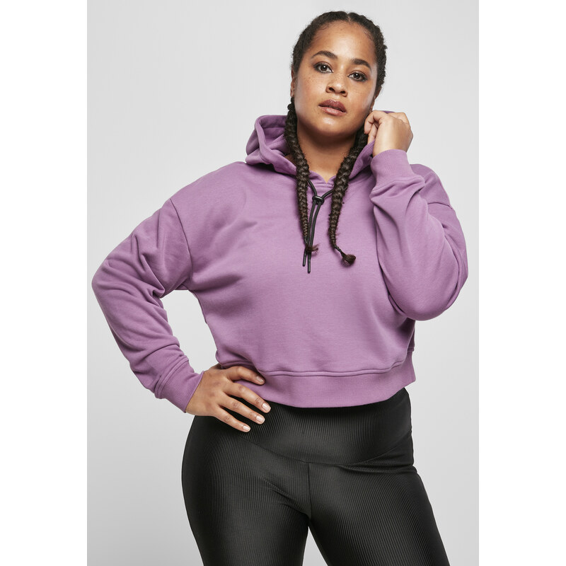Urban Classics Dámská Short Terry Hoody duskviolet