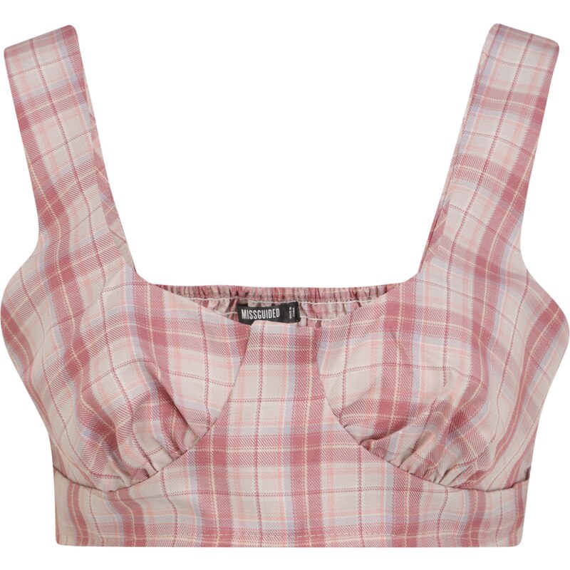 Missguided Petite Top světlemodrá / růže / starorůžová / světle růžová 109104099