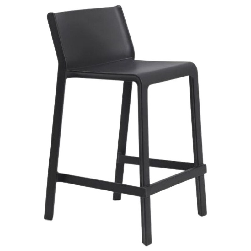 Nardi Antracitově šedá plastová barová židle Trill 65 cm