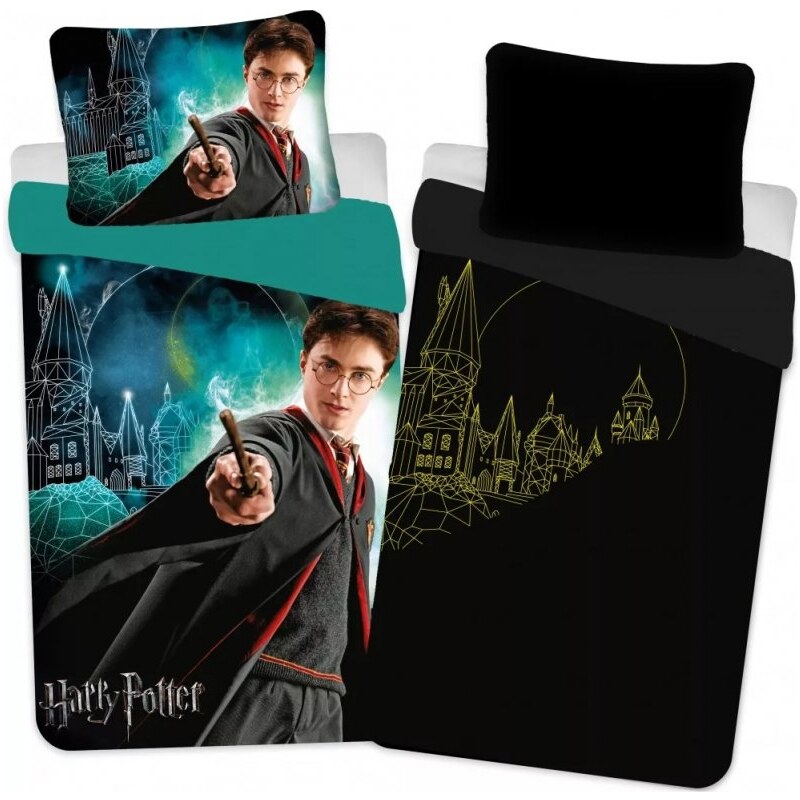 Setino Bavlněné ložní povlečení Harry Potter - se svítícím efektem - 100% bavlna - 70 x 90 cm + 140 x 200 cm