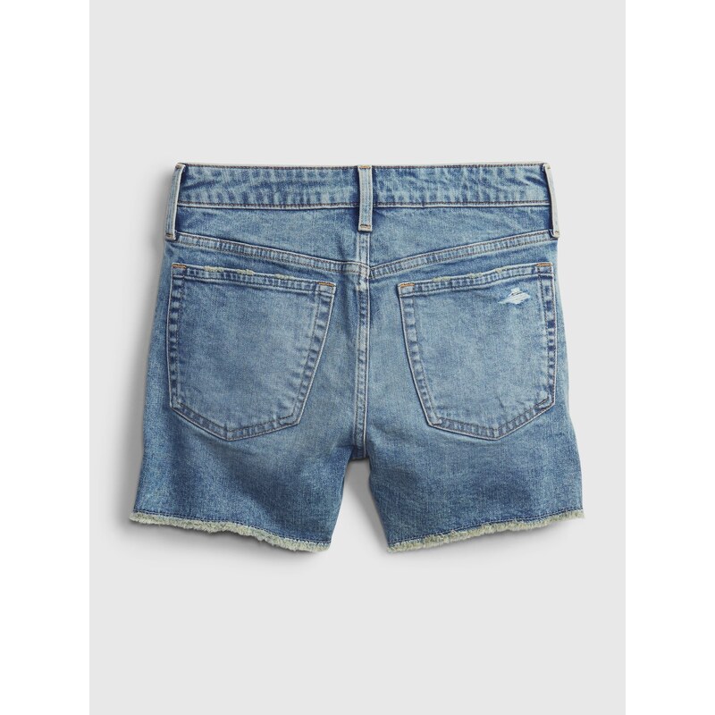 GAP Dětské džínové kraťasy teen sky high-rise denim shorts with stret - Holky