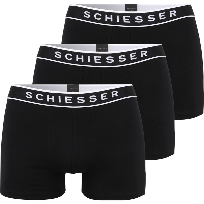 SCHIESSER Boxerky černá / bílá