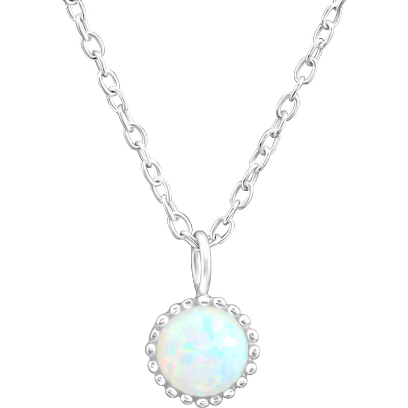 SYLVIENE Stříbrný náhrdelník s Opálem