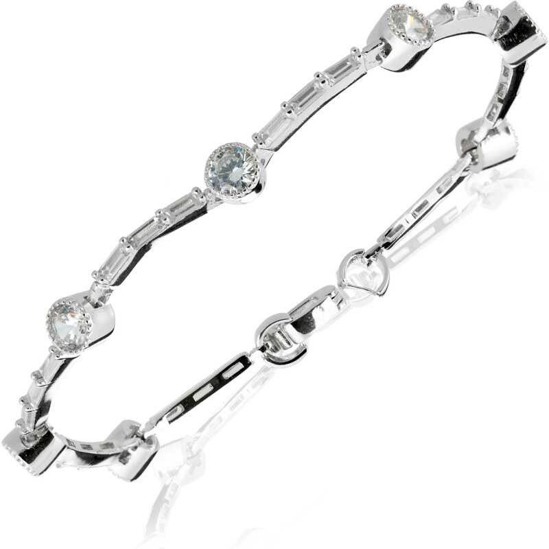 Elegantní náramek ze stříbra se zirkony - Meucci SB98 57776940
