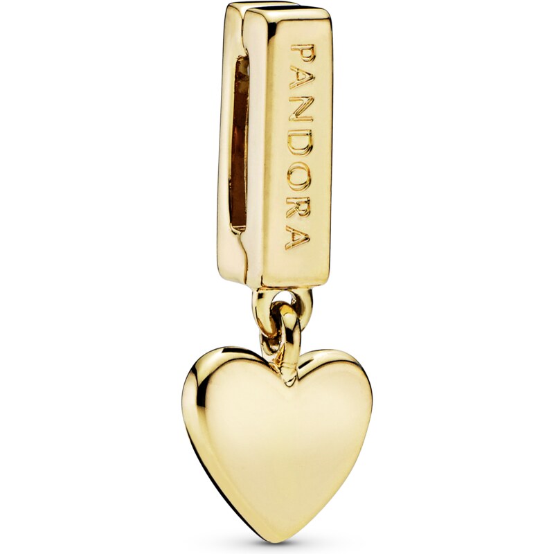 PANDORA Reflexions klip pozlacený 14-karátovým zlatem Visací srdce