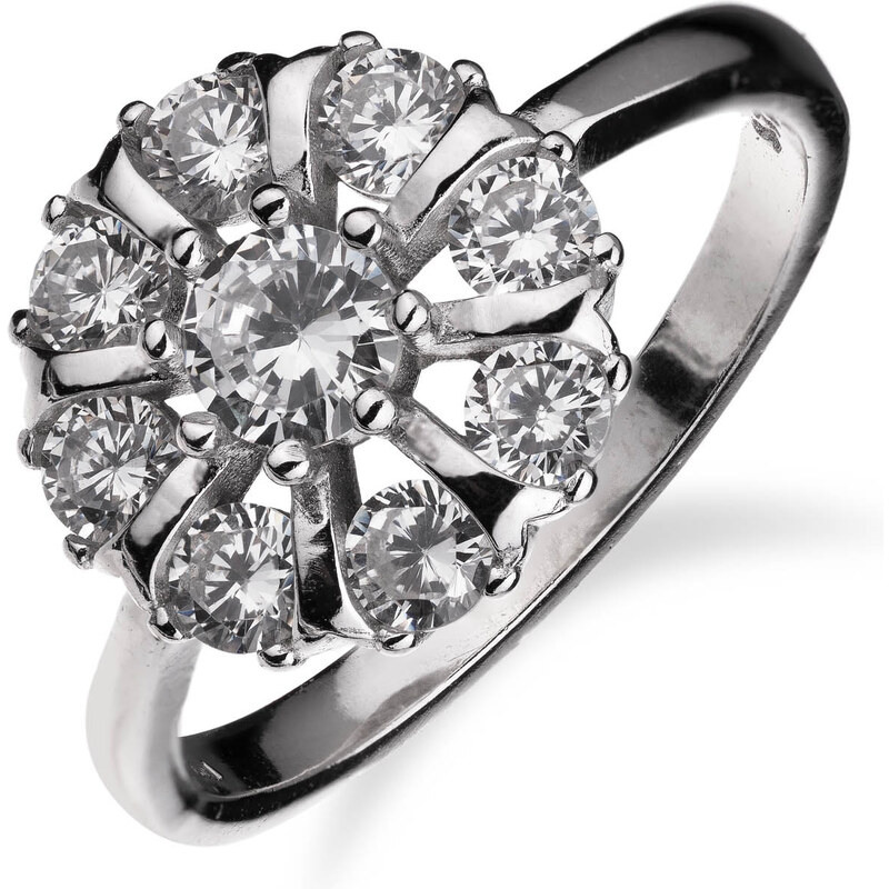 Stříbrný prsten se zirkonovou ozdobou - Meucci SS288R