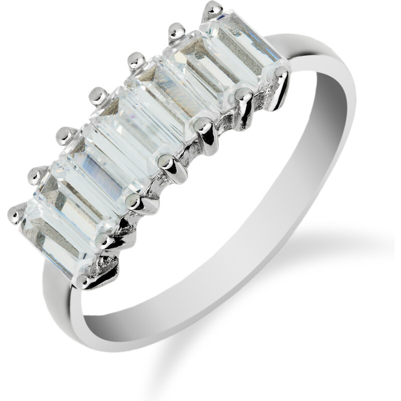 Stříbrný prsten s výraznými zirkony - Meucci SR062