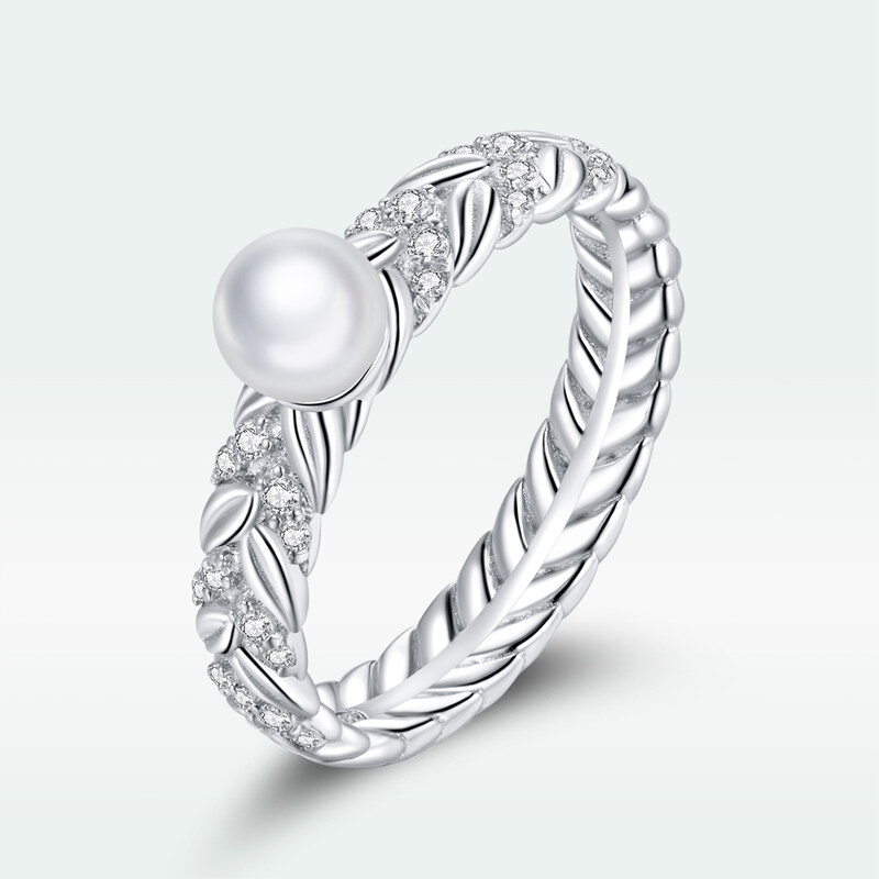 OLIVIE Stříbrný prsten s PERLOU 5131