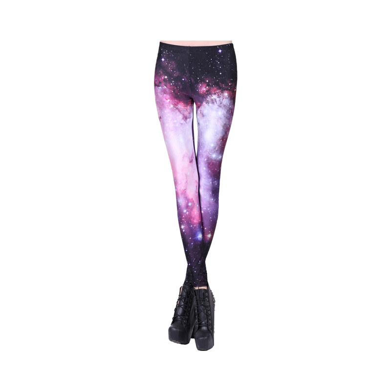 ROMWE Galaxy Print Purple Leggings
