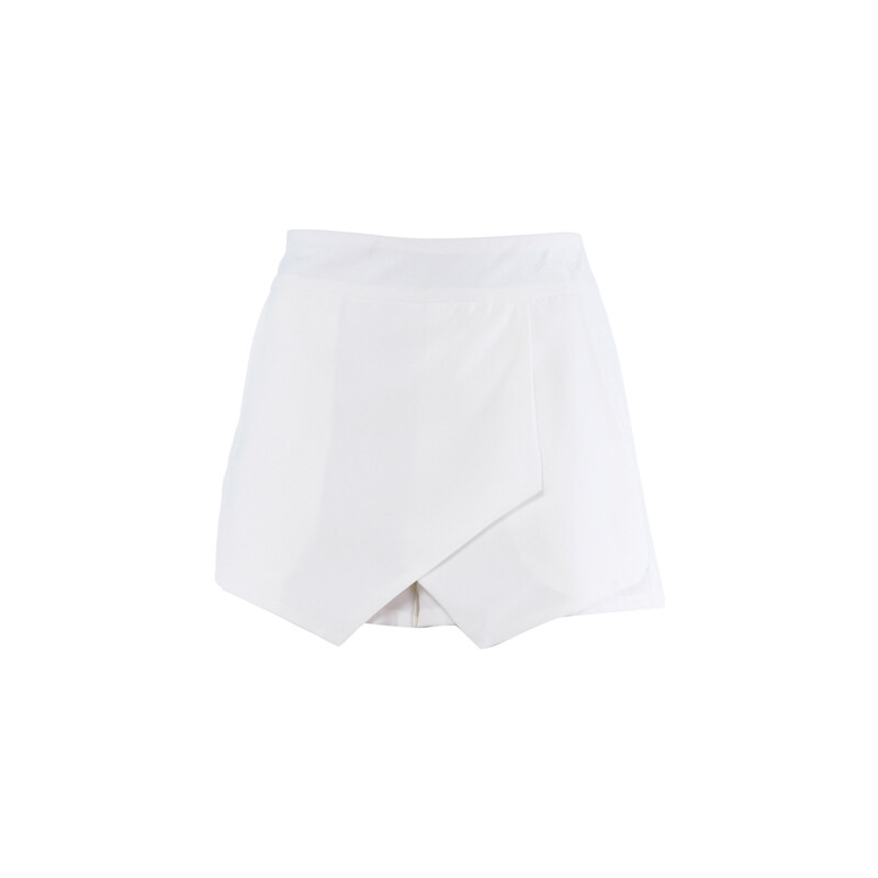 ROMWE Asymmetric Split Oversize White Shorts