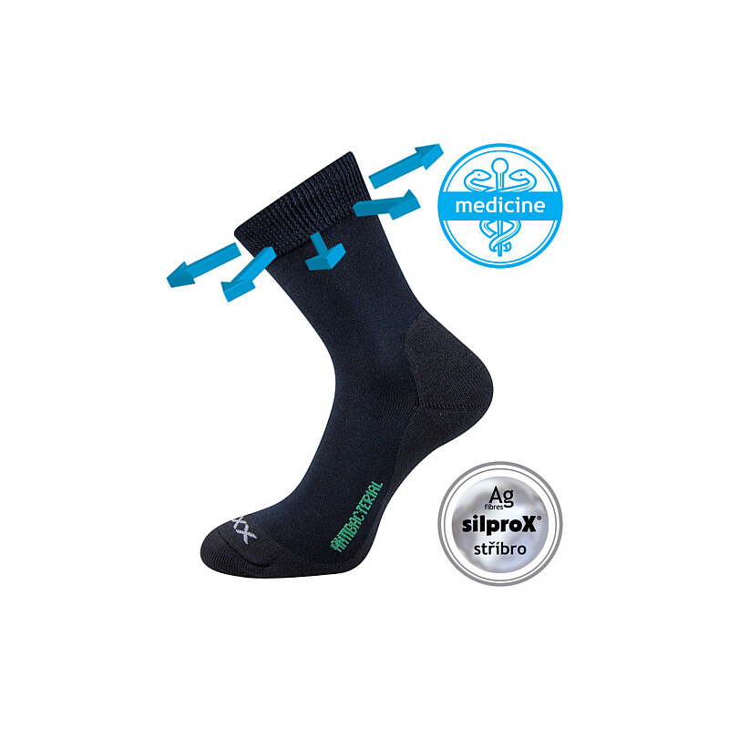 ZEUS SUPERPACK 5párů zdravotní antibakteriální ponožky Voxx černá 39-42