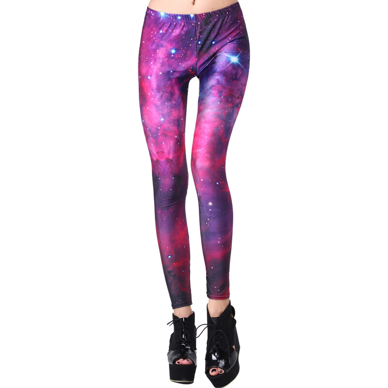 ROMWE Galaxy Print Colorful Leggings