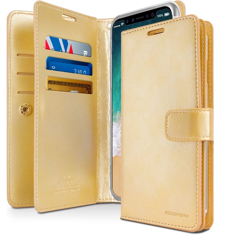 Knížkové pouzdro na iPhone XR - Mercury, Mansoor Diary Gold
