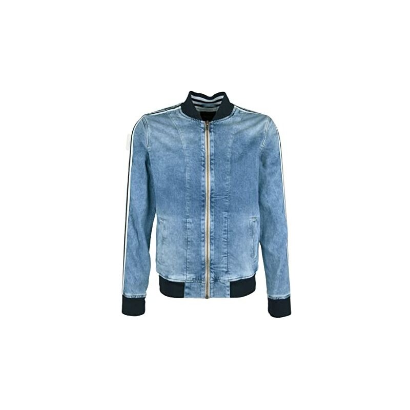 PEPE JEANS pánský gymdigo denim bomber TEDDY TAPE modrá