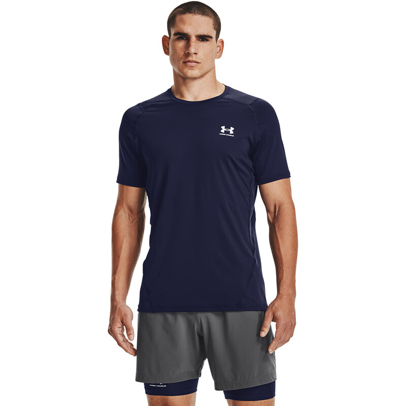 Tričko Under Armour Hg Armour Fitted SS Midnight Navy/ White M