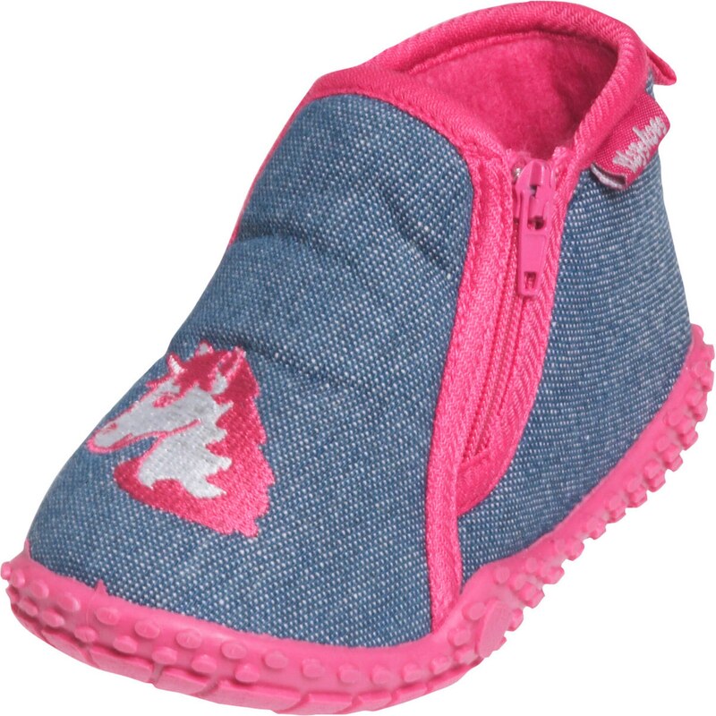 PLAYSHOES Pantofle Einhorn modrá džínovina / tmavě růžová