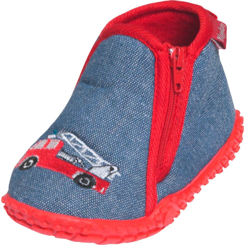PLAYSHOES Pantofle Feuerwehr modrá / červená