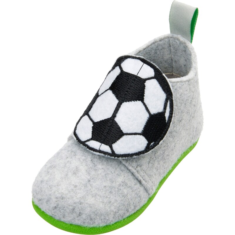 PLAYSHOES Pantofle Fußball šedá / černá / bílá