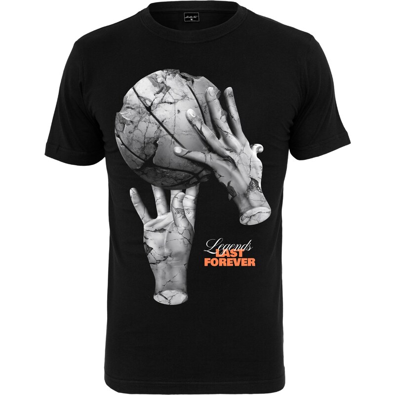 Mister Tee Tričko Ballin Hands šedá / jasně oranžová / černá