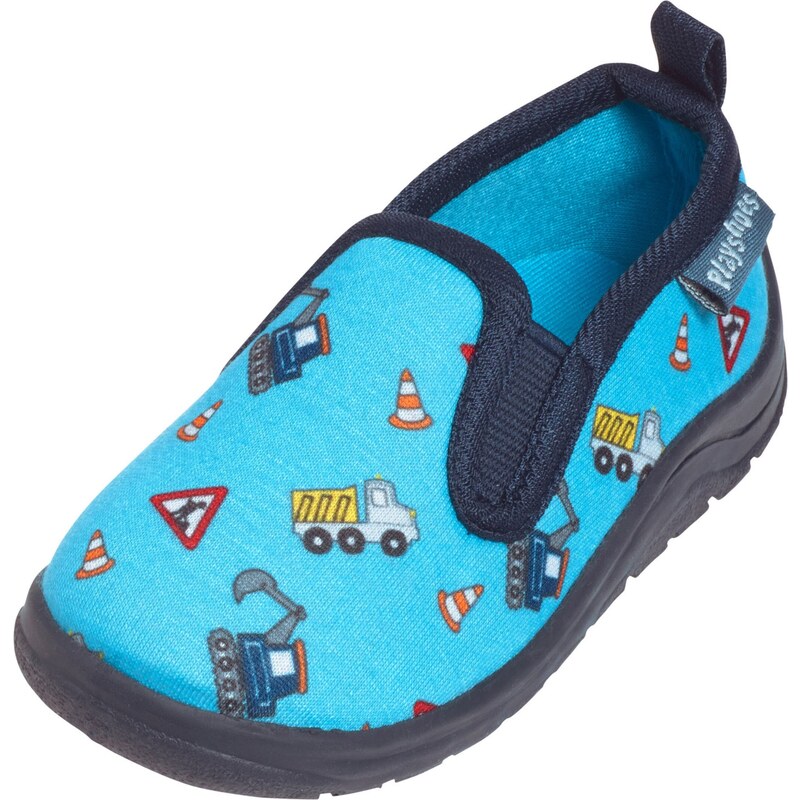 PLAYSHOES Pantofle Baustelle tyrkysová / tmavě modrá / mix barev