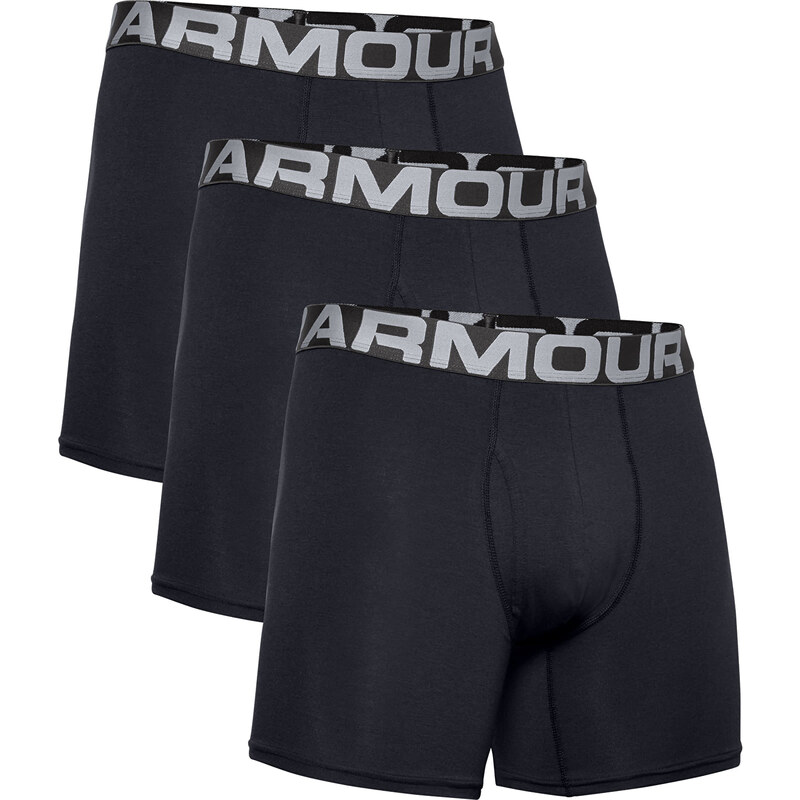 Boxerky Under Armour Charged Cotton 6In 3 Pack Black