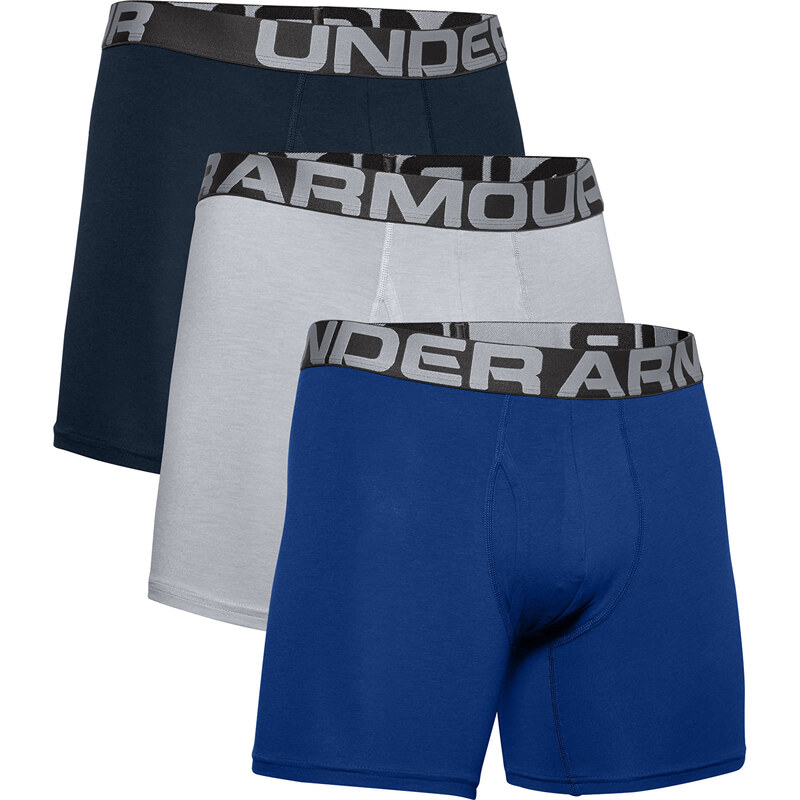 Boxerky Under Armour Charged Cotton 6In 3 Pack Blue