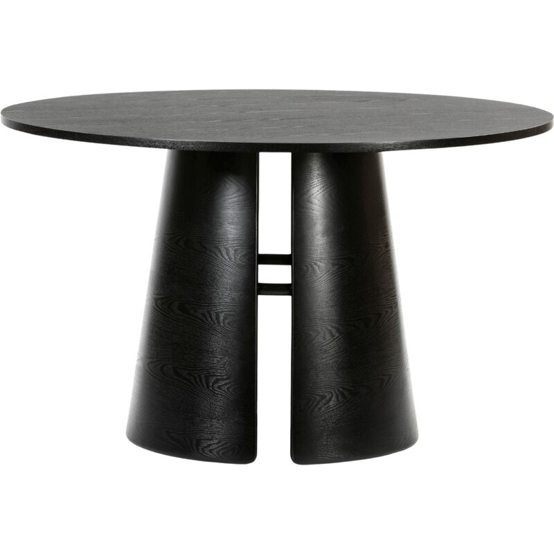 Černý jasanový kulatý jídelní stůl Teulat Cep 137 cm
