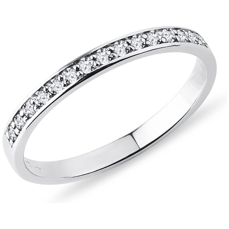 Snubní prstýnek s diamanty v bílém zlatě KLENOTA K0443012