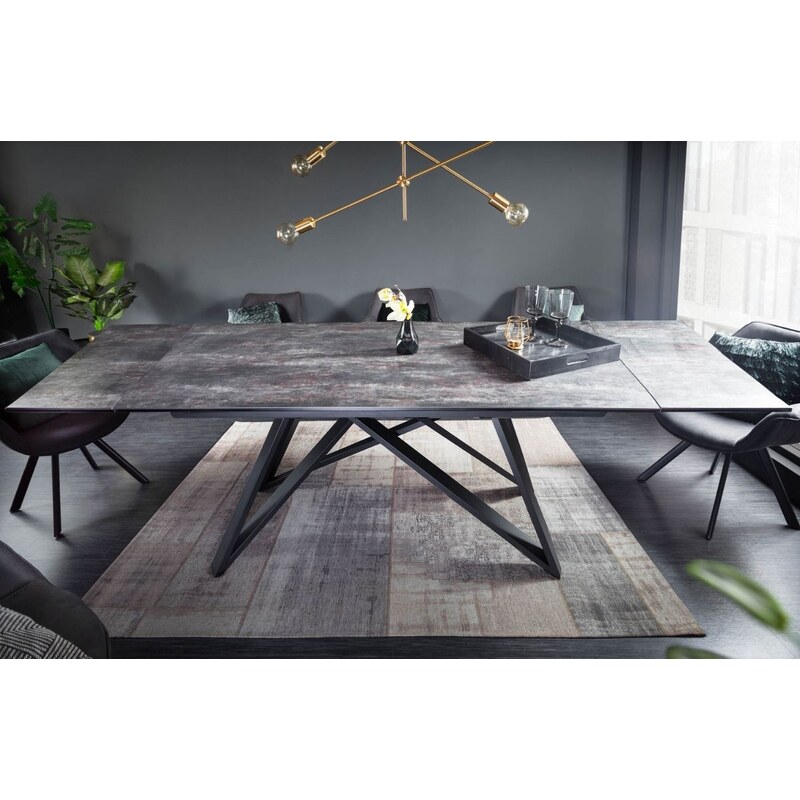 Moebel Living Keramický rozkládací jídelní stůl Marbor 180-260 x 90 cm imitace lávy