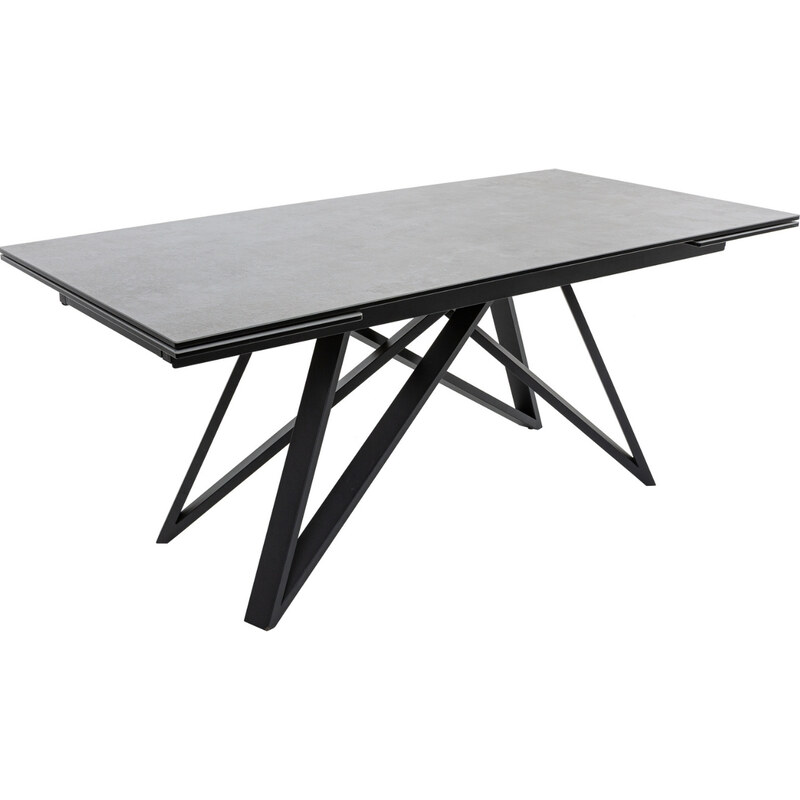 Moebel Living Šedý keramický rozkládací jídelní stůl Marbor 180 - 260 x 90 cm imitace betonu