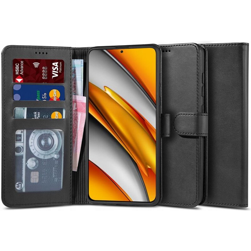 Ochranné pouzdro na Xiaomi Poco F3 / Mi 11i - Tech-Protect, Wallet 2 Black