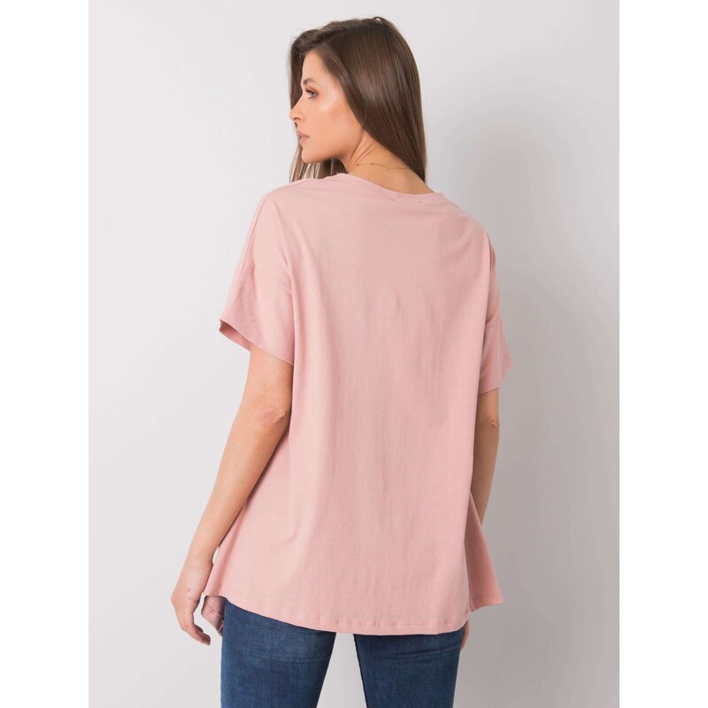 Fashionhunters Růžové tričko Alena RUE PARIS