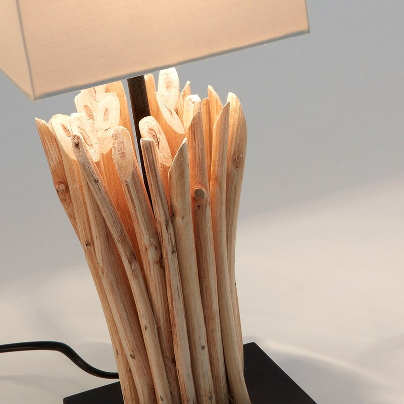 Béžová dřevěná stolní lampa Kave Home Boop