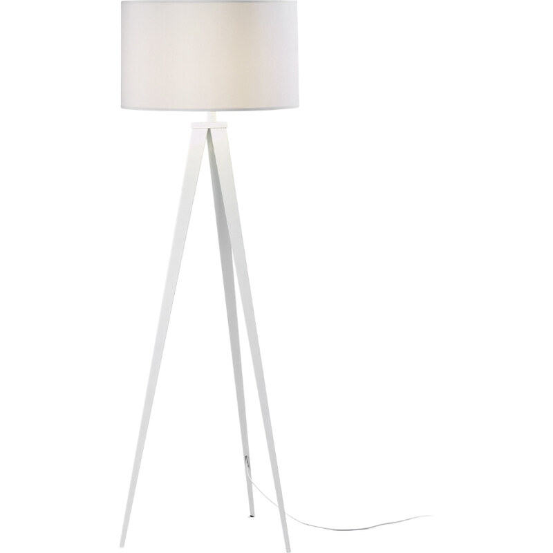 Bílá bavlněná stojací lampa Kave Home Iguazu 157 cm