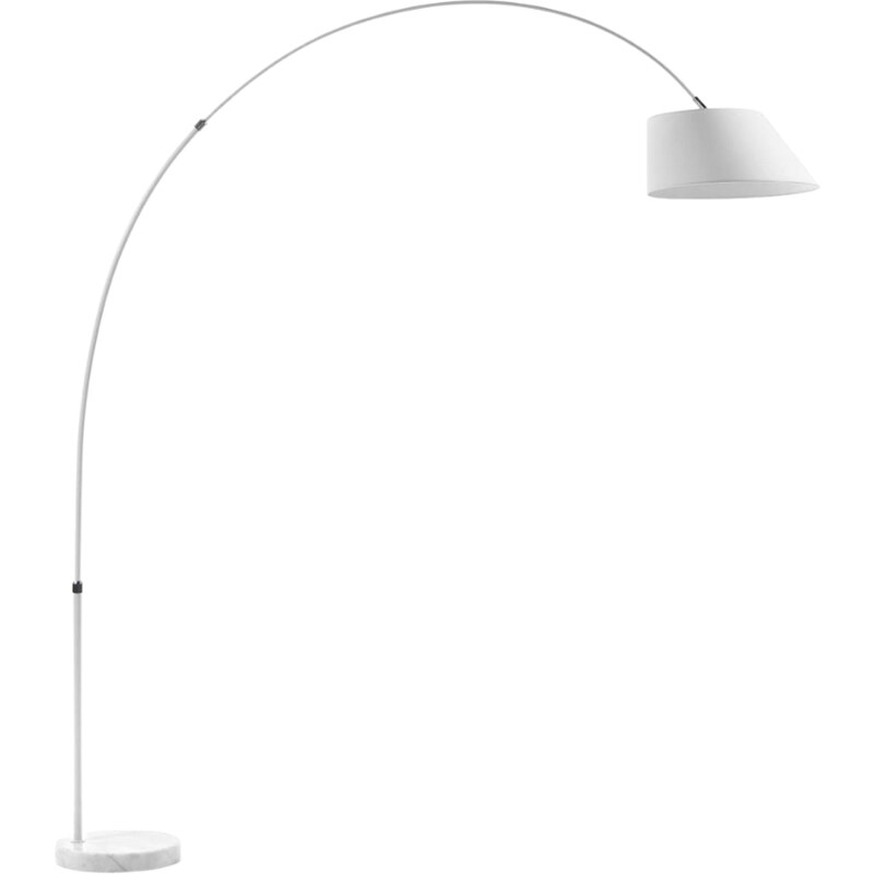 Bílá bavlněná stojací lampa Kave Home May 189-220 cm