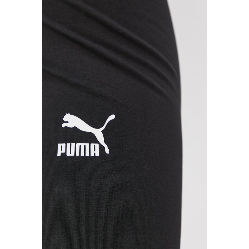 Kraťasy Puma dámské, černá barva, s potiskem, high waist, 530234