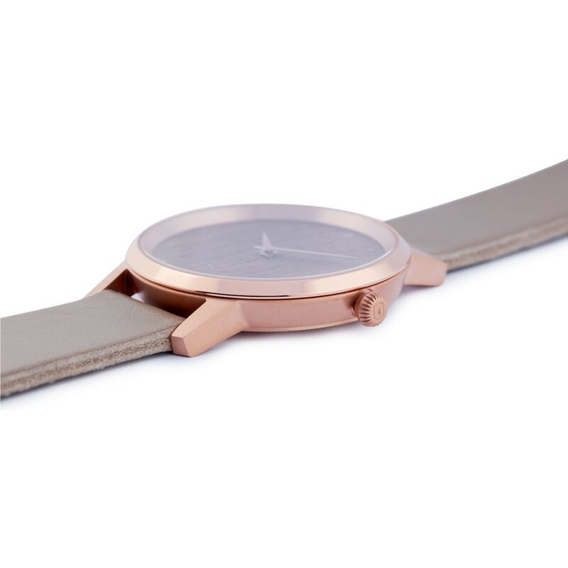 Take a shot Dřevěné hodinky Diamond Rose Watch s řemínkem z pravé kůže