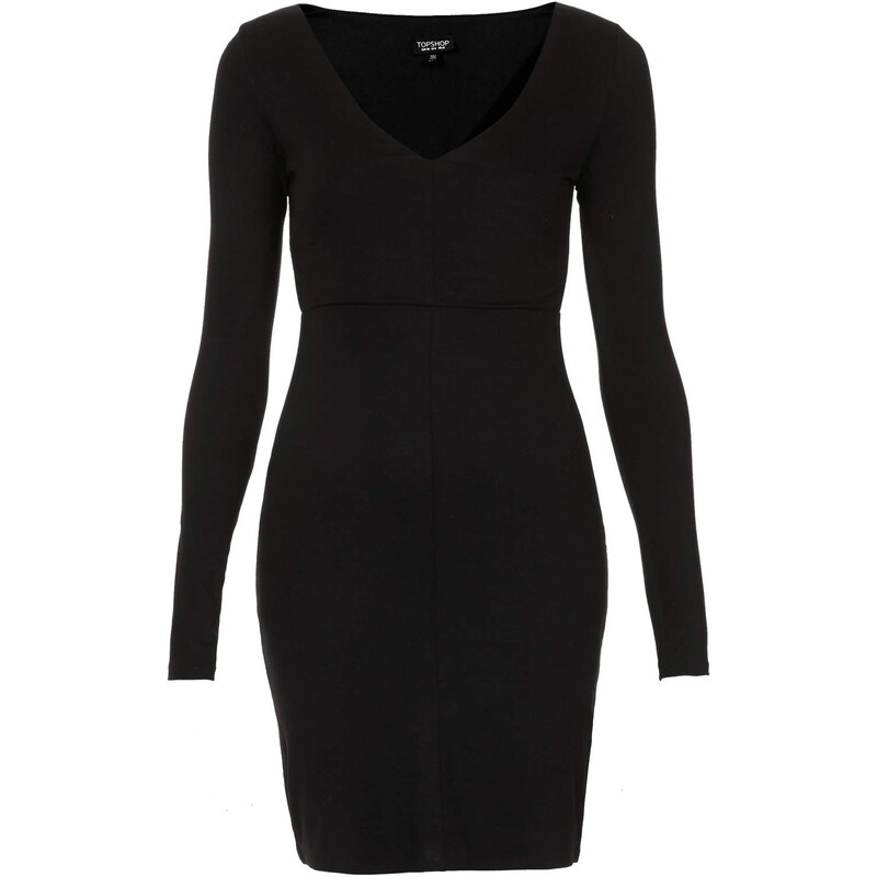 Topshop Seamed V Neck Bodycon Dress