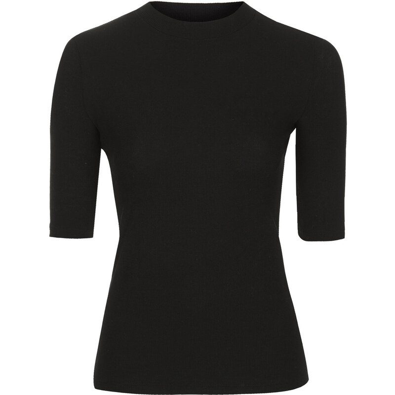 Topshop Ribbed Funnel Neck Top