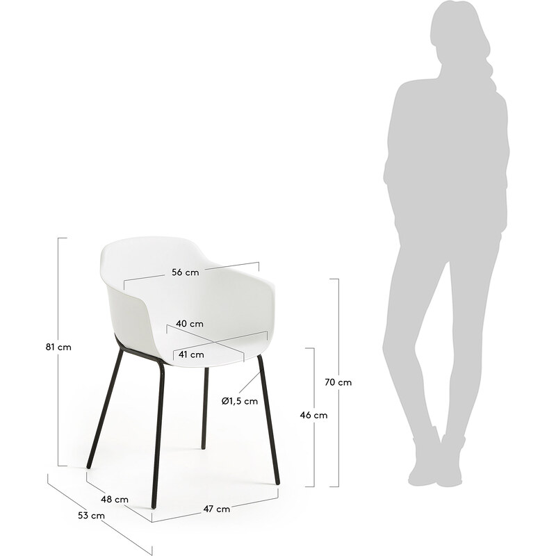 Bílá plastová jídelní židle Kave Home Khasumi