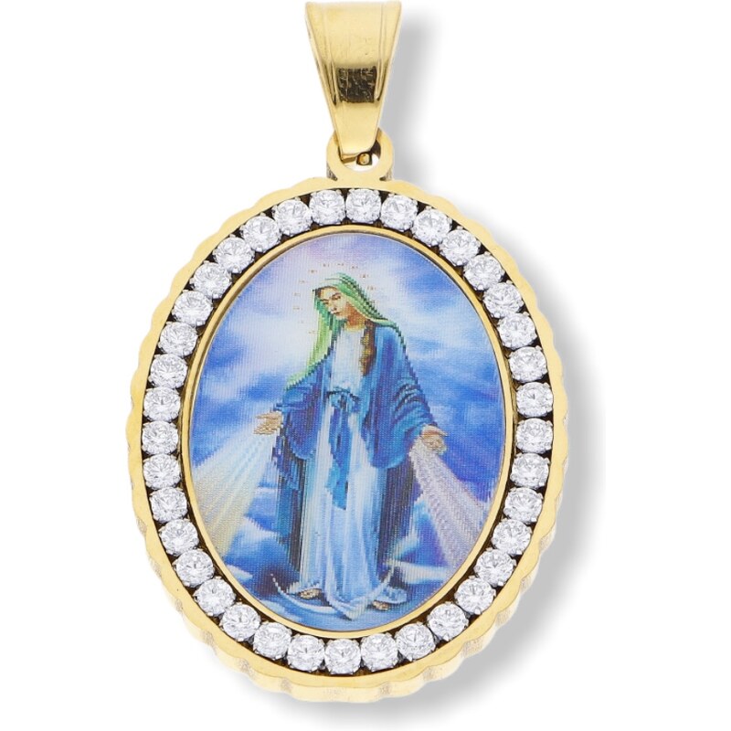 Ewena Přívěsek Madonka s krystalky Gold 16 115241391