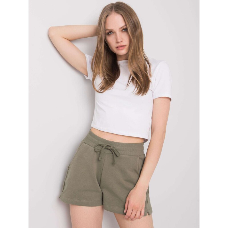 Fashionhunters Bavlněné khaki šortky Anastasie FOR FITNESS