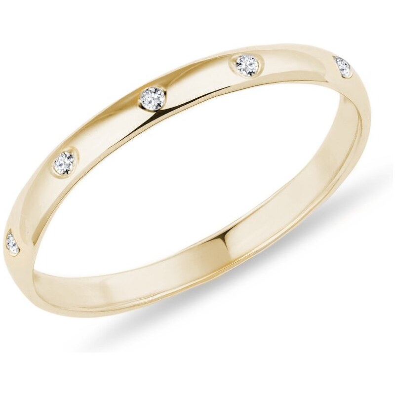 Prsten ze žlutého zlata s brilianty KLENOTA k0435073