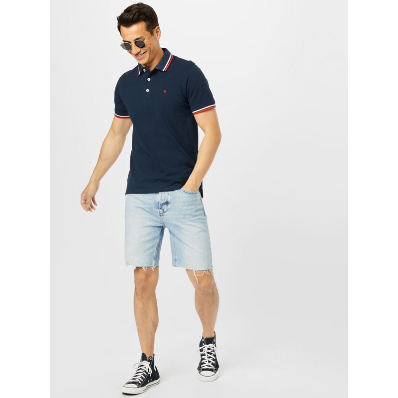 JACK & JONES Tričko 'Paulos' tmavě modrá / červená / bílá