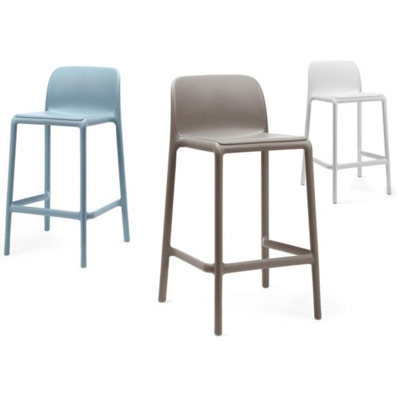Nardi Šedo hnědá plastová barová židle Faro Mini 65 cm