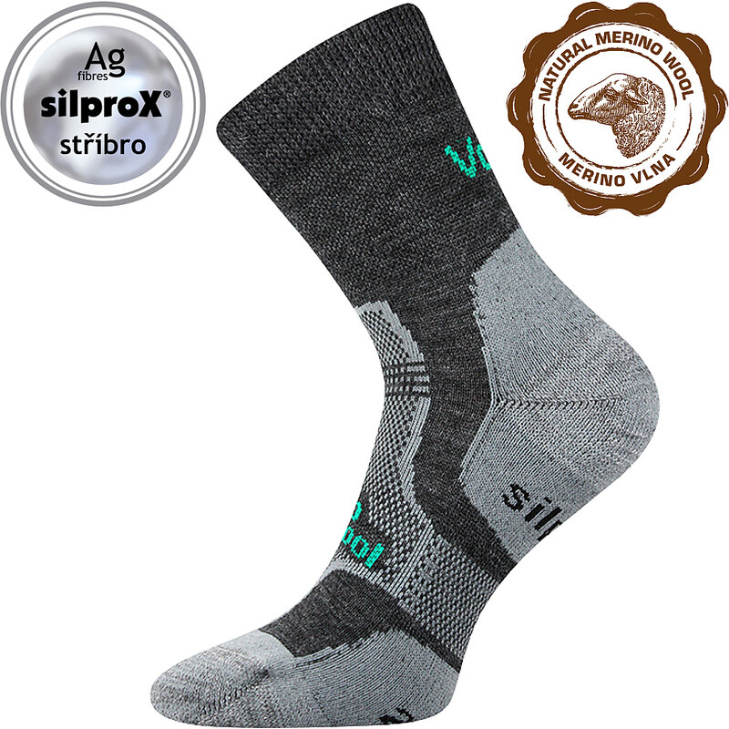 GRANIT funkční merino vlněné ponožky Voxx Modrá / Zelená 39-42