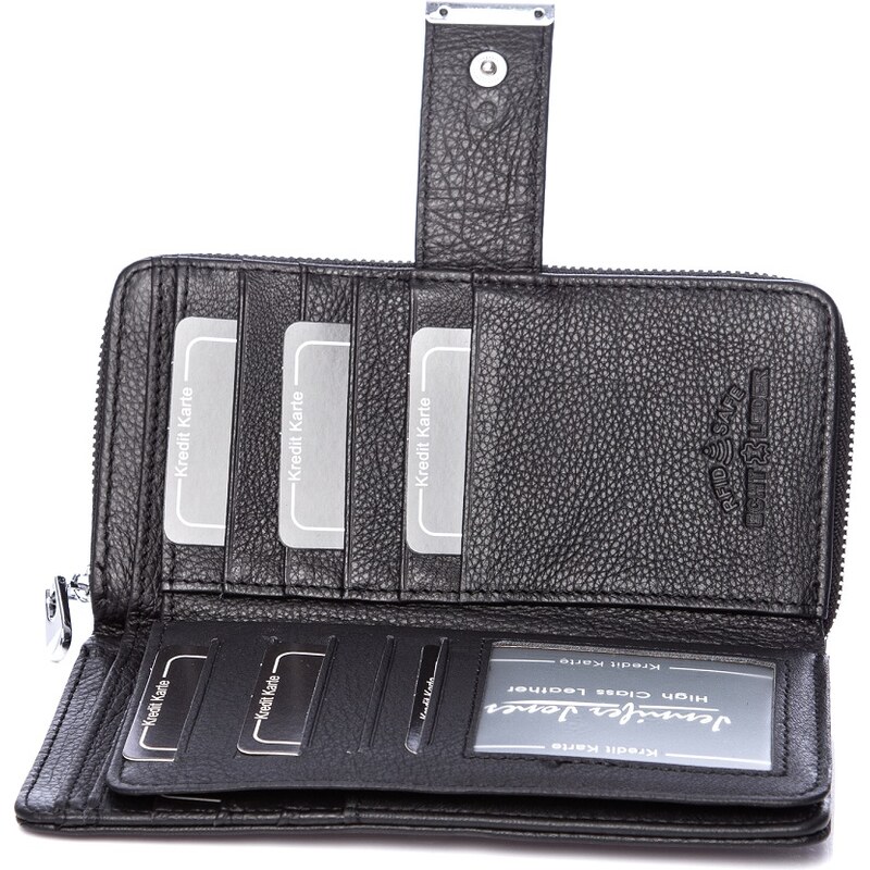 Jennifer Jones Dámská kožená peněženka černá 5270