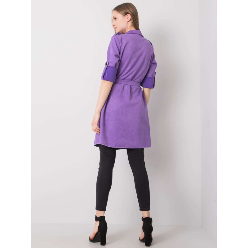 Fashionhunters Dámský fialový kabát