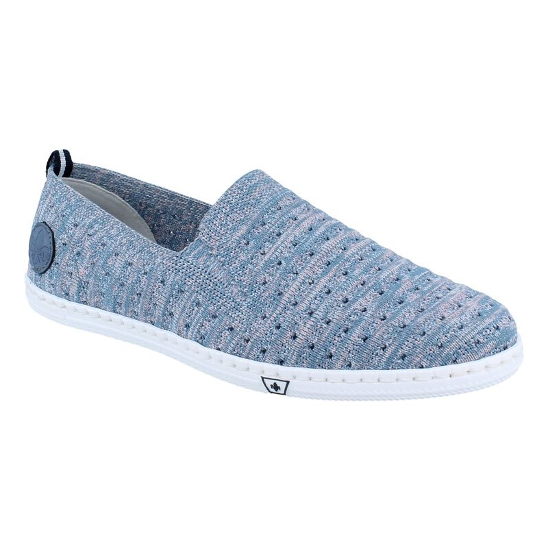 Dámské úpletové slip-on tenisky Rieker M2785 modrá 59811792